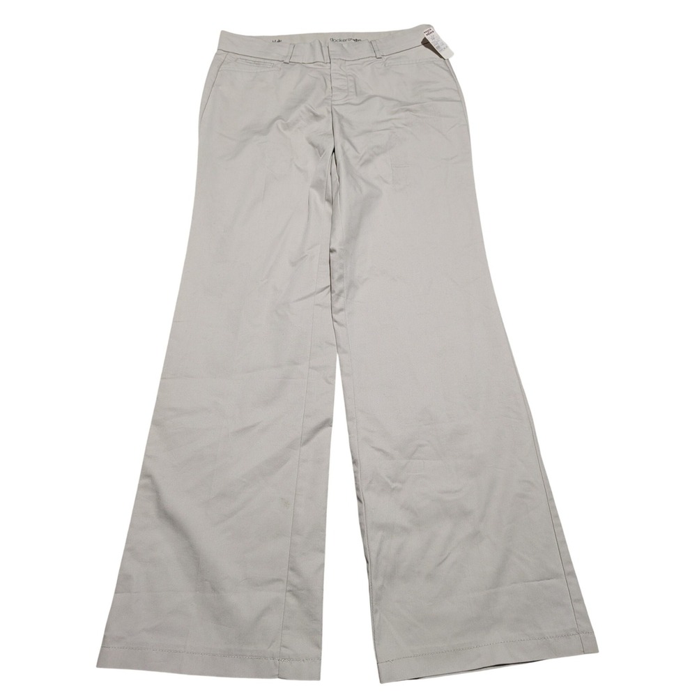 Dockers Womens Khaki Wide Leg Pants Natural Beige Mid Rise Size 10M NWT